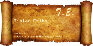 Tisler Erika névjegykártya